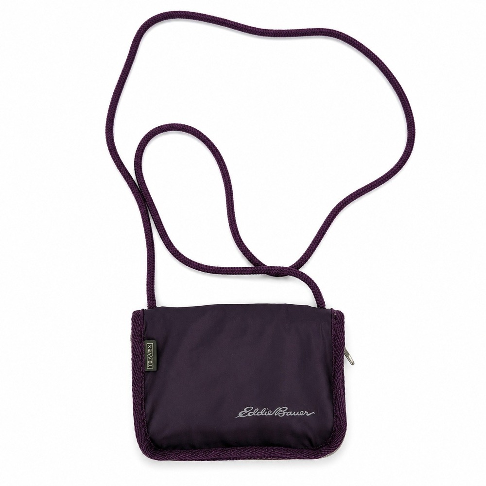 Eddie Bauer Crossbody Wallet Travex Travel Neck Pouch Purple Secure Vacation